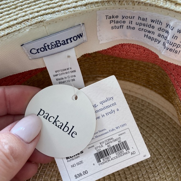NWT Croft&Barrow packable sun hat - Picture 3 of 6